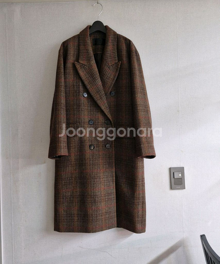 럭키슈에뜨 클래식 체크 더블 코트(새상품 수준)--1