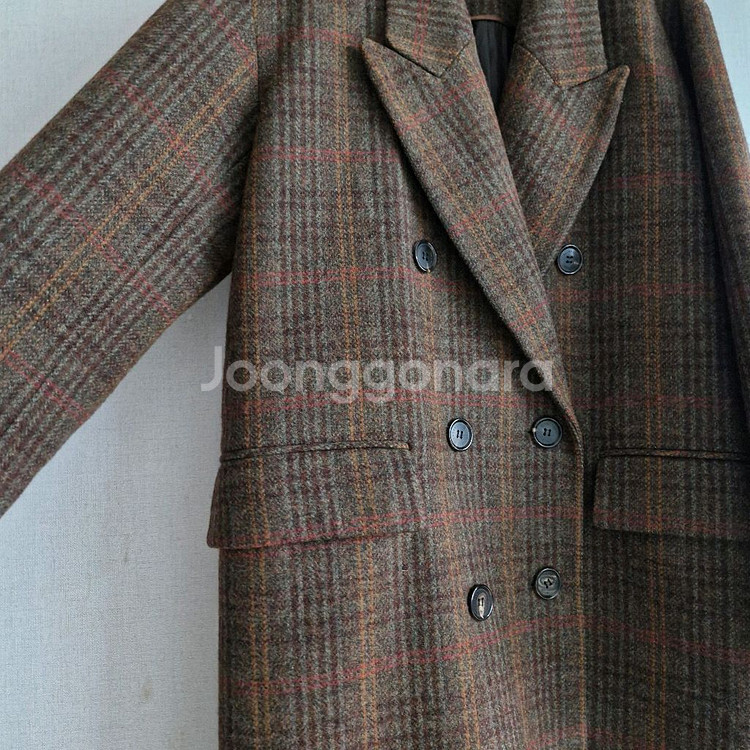 럭키슈에뜨 클래식 체크 더블 코트(새상품 수준)--3