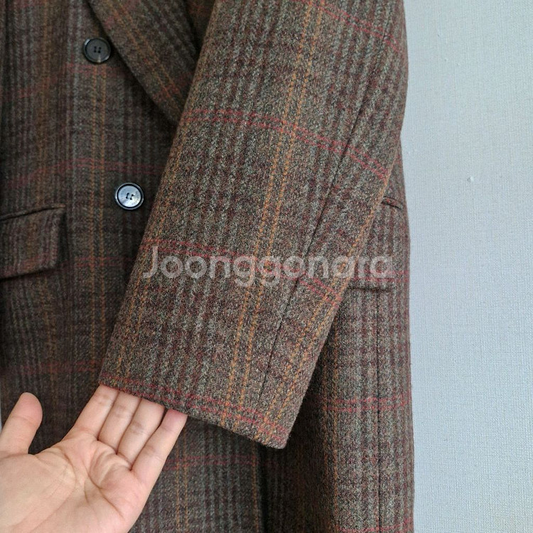 럭키슈에뜨 클래식 체크 더블 코트(새상품 수준)--8