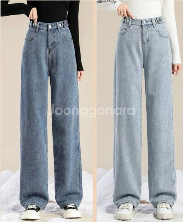 옷장정리 ㅣ 기모청바지 와이드 데님팬츠 와이드핏 기모바--0