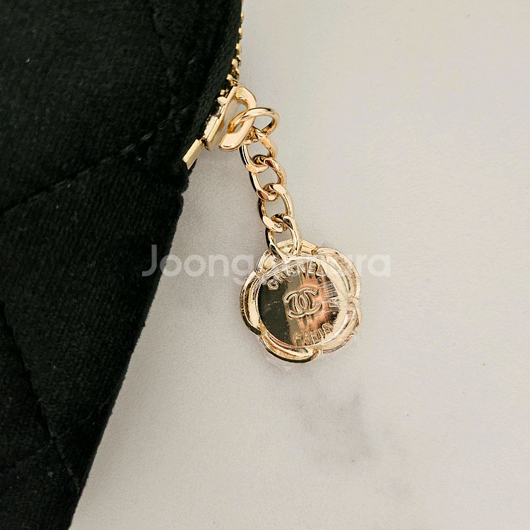 샤넬 뷰티 벨벳 클러치 파우치 백 블랙--6