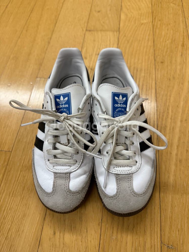 여아 아디다스 삼바 흰검 운동화--2