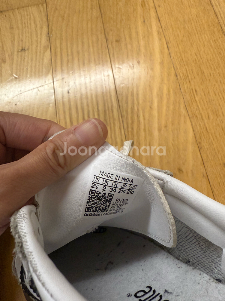 여아 아디다스 삼바 흰검 운동화--3