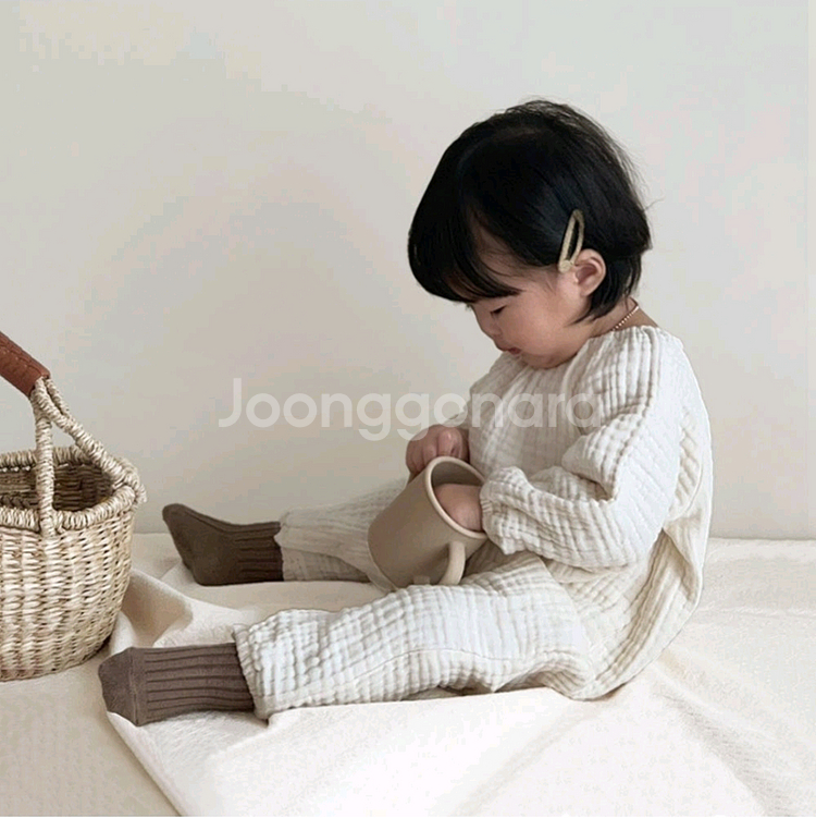 리뗀클로르 우주복 새상품 아이보리 80 모카 90--0