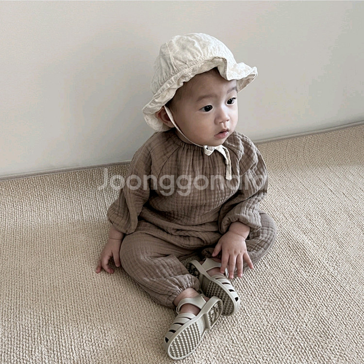 리뗀클로르 우주복 새상품 아이보리 80 모카 90--1