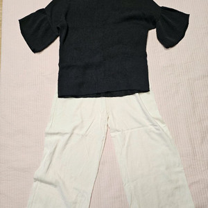 여성 상하 옷 - 검정/흰색