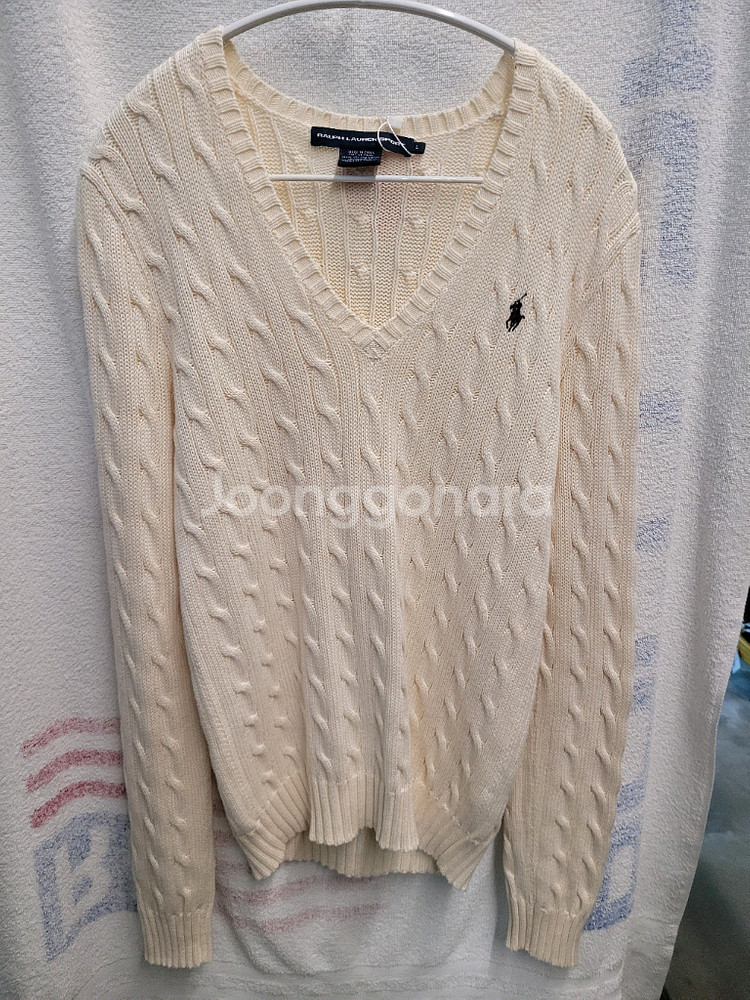 폴로 랄프로렌 케이블 니트 스웨터 여성 L--0