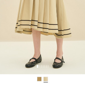 타임 컬러라인 플리츠 스커트