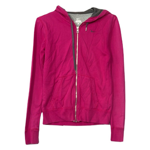 나이키 핑크 로고 여성 후드 집업 M