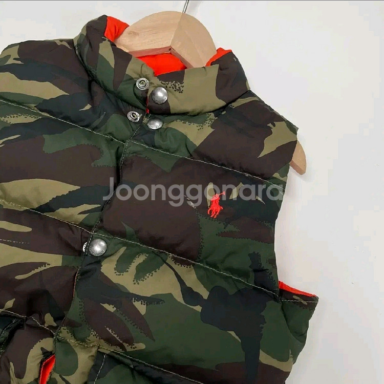 5t 폴로 랄프로렌 키즈 카모 패딩 조끼--1