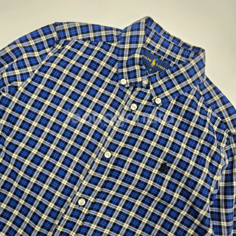 7t 랄프로렌 폴로 키즈 체크 셔츠--1