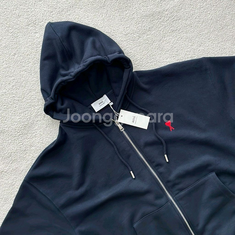 아미 레드 드 꾀흐 지퍼 스웨트 후드집업--2