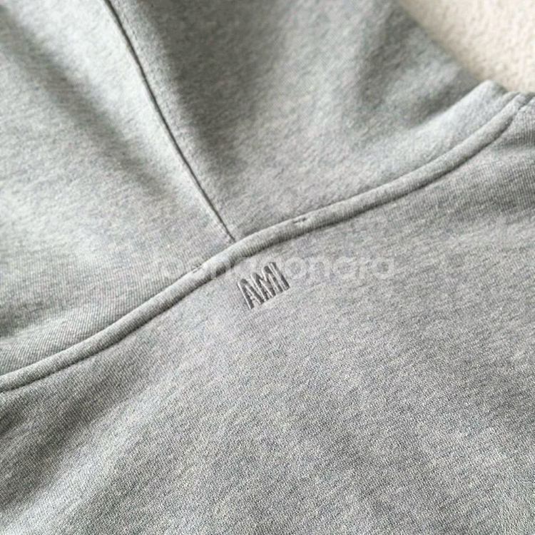 아미 레드 드 꾀흐 지퍼 스웨트 후드집업--5