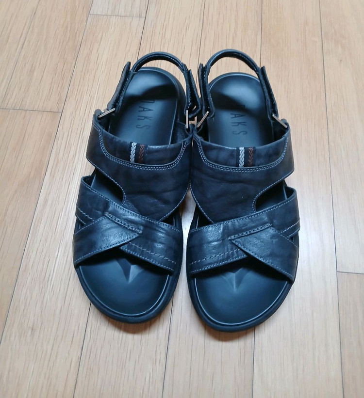 닥스 남성 가죽 샌들 블랙--1