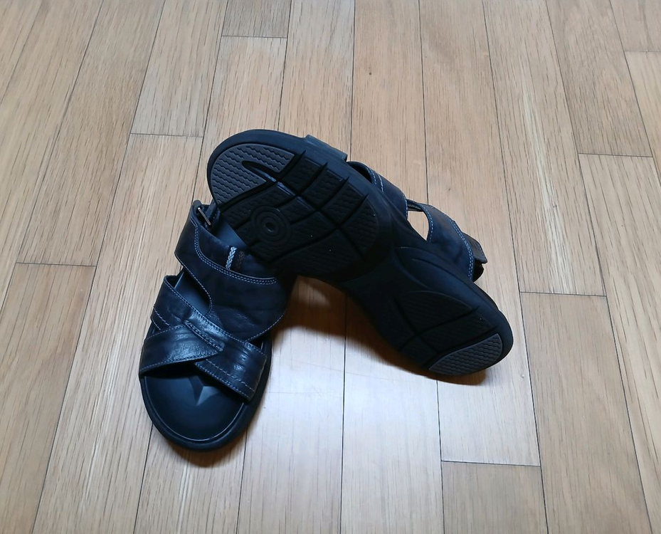 닥스 남성 가죽 샌들 블랙--5