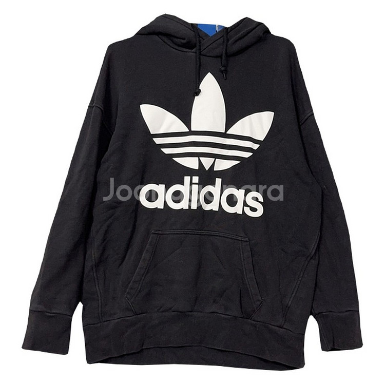 아디다스 빅로고 프린팅 블랙 후드티 85--0