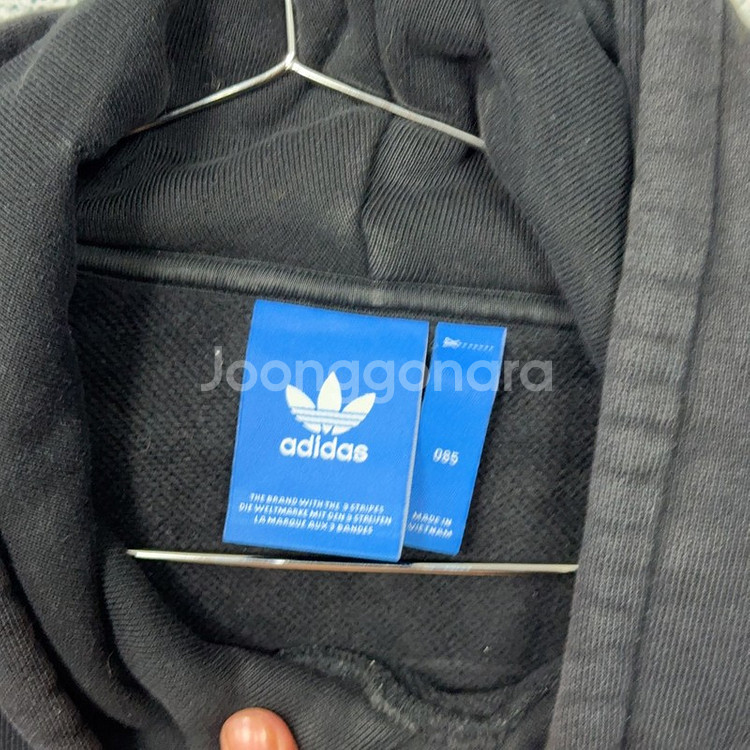 아디다스 빅로고 프린팅 블랙 후드티 85--2