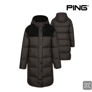 ping 부클 패치 후드 구스 다운 점퍼