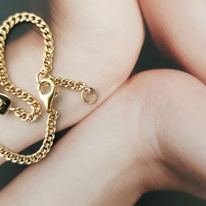 18k 트렌디 할로우 에폭시 체인팔찌