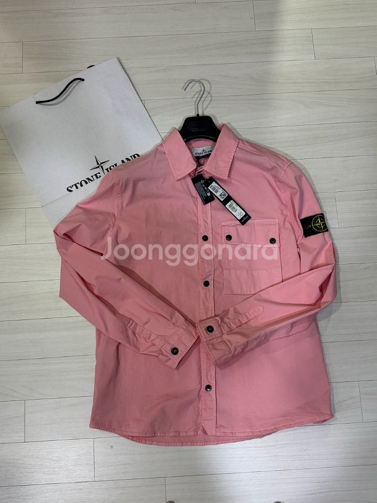 스톤아일랜드 수피마코튼 오버셔츠 핑크 새상품--1