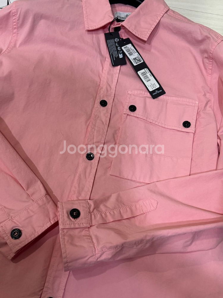 스톤아일랜드 수피마코튼 오버셔츠 핑크 새상품--4