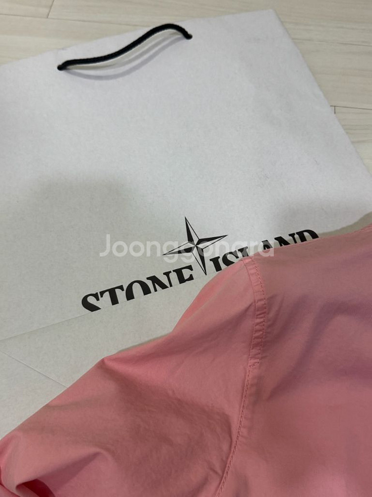 스톤아일랜드 수피마코튼 오버셔츠 핑크 새상품--5