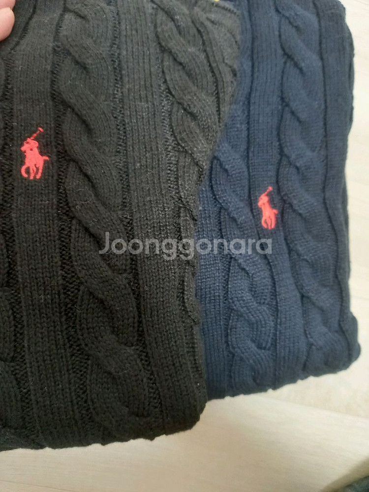 S사이즈- 폴로 케이블 니트 맨투맨--0