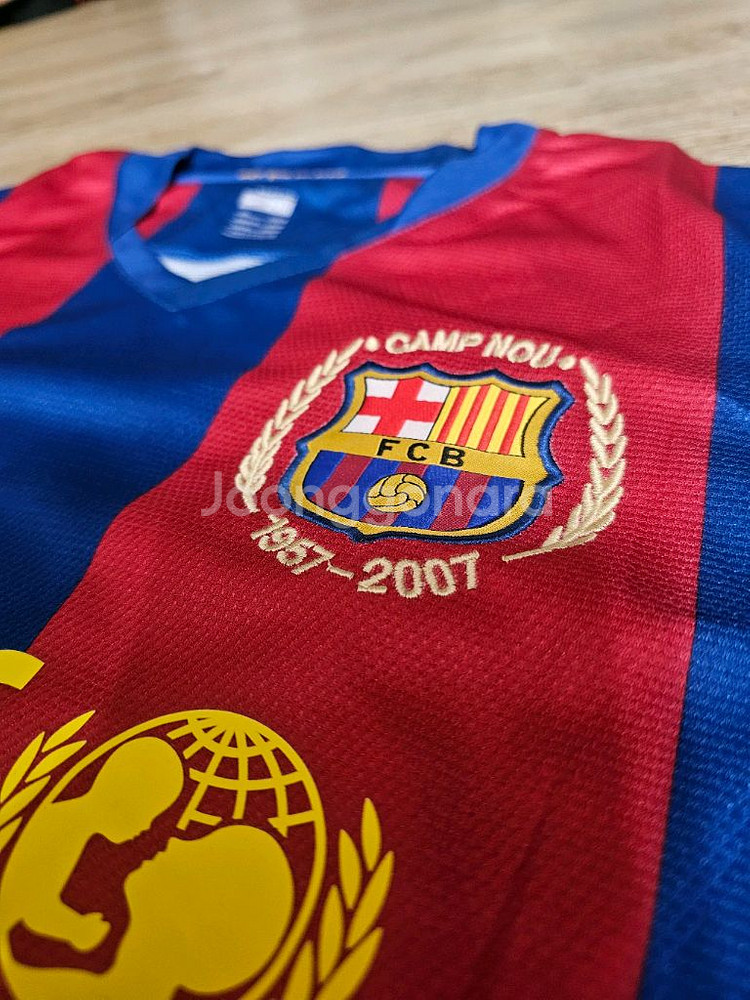 바르셀로나 호나우지뉴 호나우딩요 마킹 올드 유니폼--2