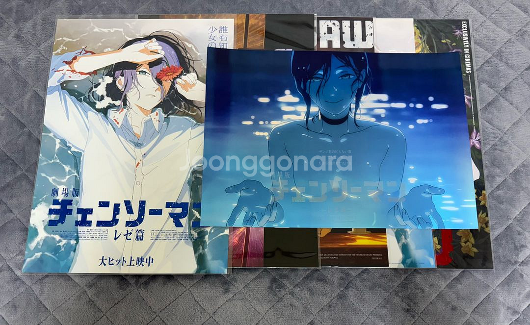 5종 일괄) 체인소맨 극장판 레제편 특전 아트그라피 4주차 포스터 5주차 포스터 카페 포스터 불꽃놀이 포스터--6