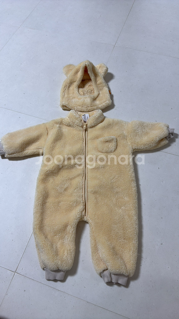 히얼아이엠 킨더후리스 베이비슈트 세트(M)_허니옐로우--0