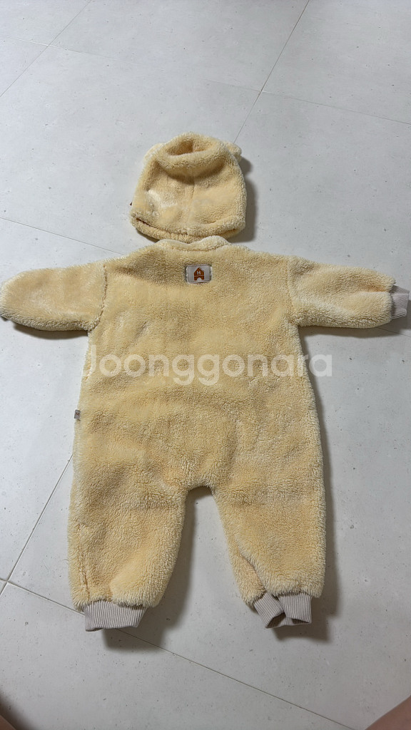 히얼아이엠 킨더후리스 베이비슈트 세트(M)_허니옐로우--1