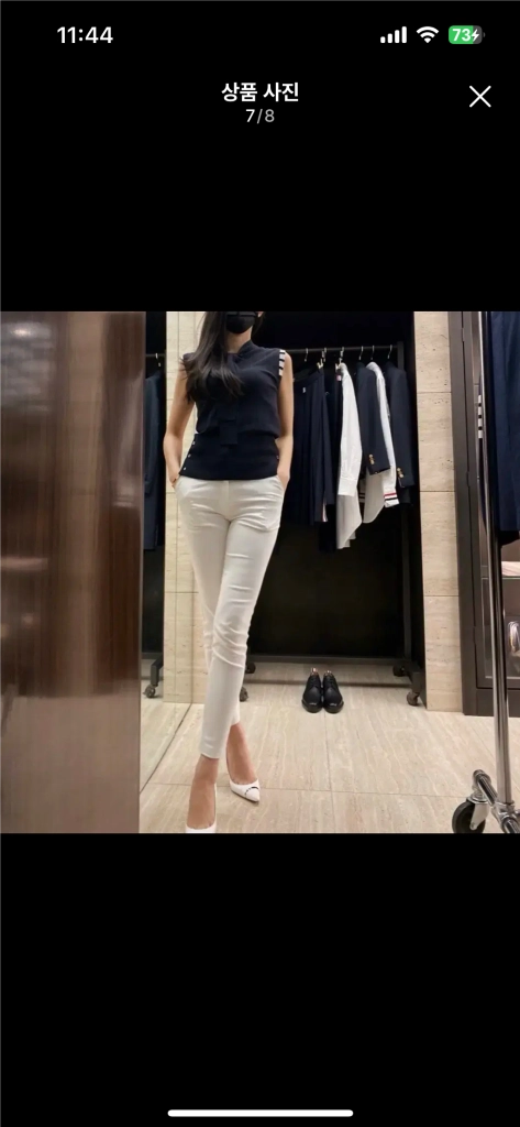 (새상품)정품 톰브라운 여성 넥 타이 스카프 민소매 블라우스 슬리브리스 이미지