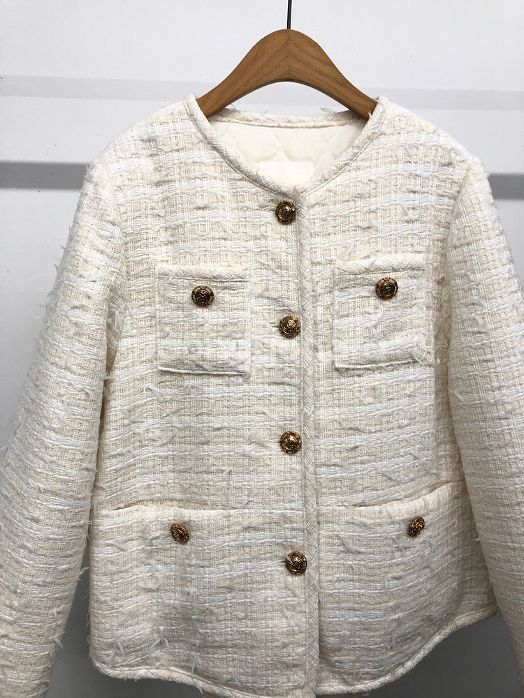 BLOOM 블룸 누빔 트위드 패딩 자켓 F--1