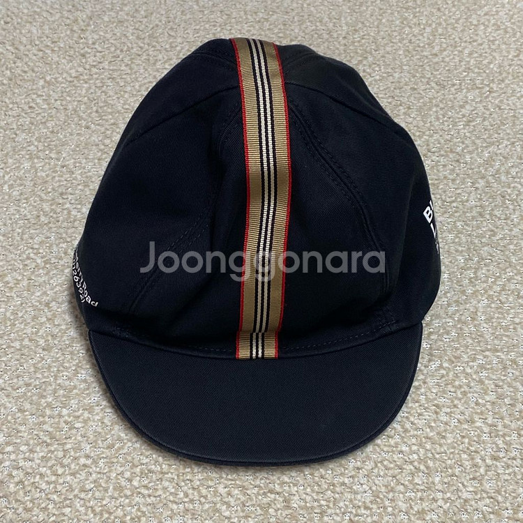 (정품) 버버리 키즈 블랙 아이콘 스트라이프 트리밍 캡 4Y-6Y--0