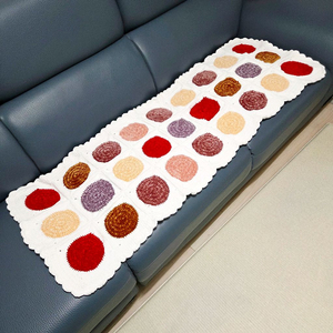 핸드메이드 손뜨개 2인용 모티브 벨벳 쇼파매트