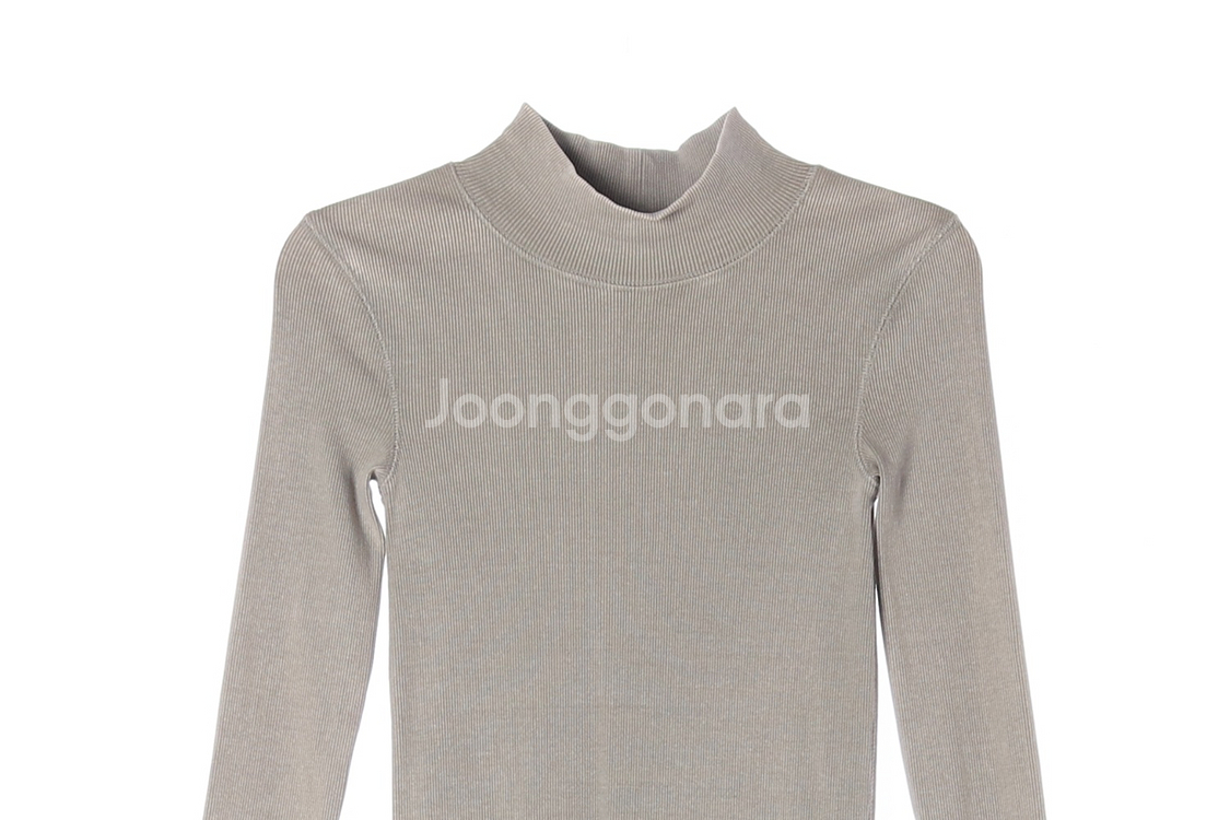 (새상품)[S]자라 베이지 하프넥 긴팔 골지 코튼 롱 원피스--1