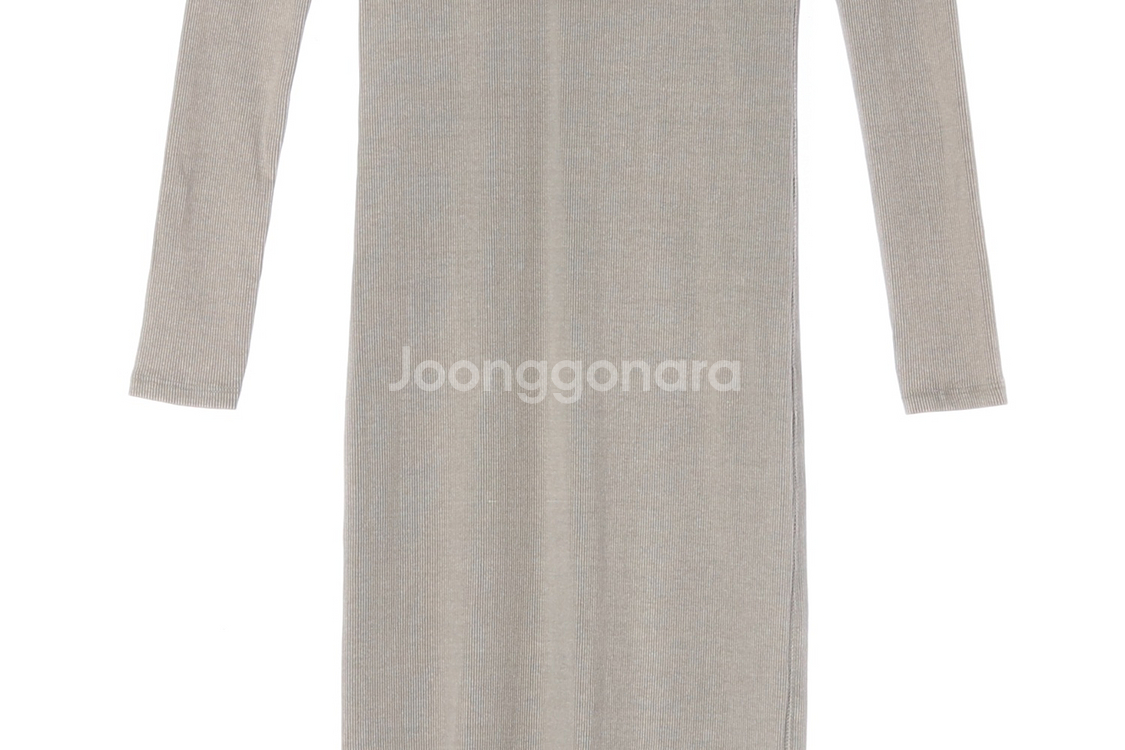 (새상품)[S]자라 베이지 하프넥 긴팔 골지 코튼 롱 원피스--2