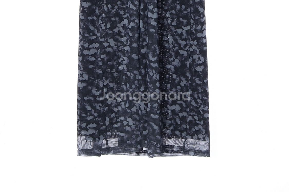 [XS]앤아더스토리즈 네이비 플로럴 셔링 쉬폰 긴팔 롱 셔츠원피스--3