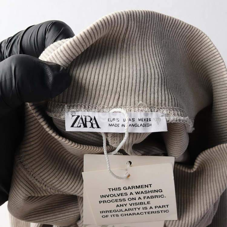 (새상품)[S]자라 베이지 하프넥 긴팔 골지 코튼 롱 원피스--5