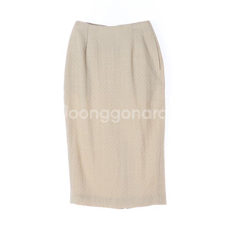 [S]블러썸에이치컴퍼니 베이지 트위드 롱 스커트 셋업 치마--0