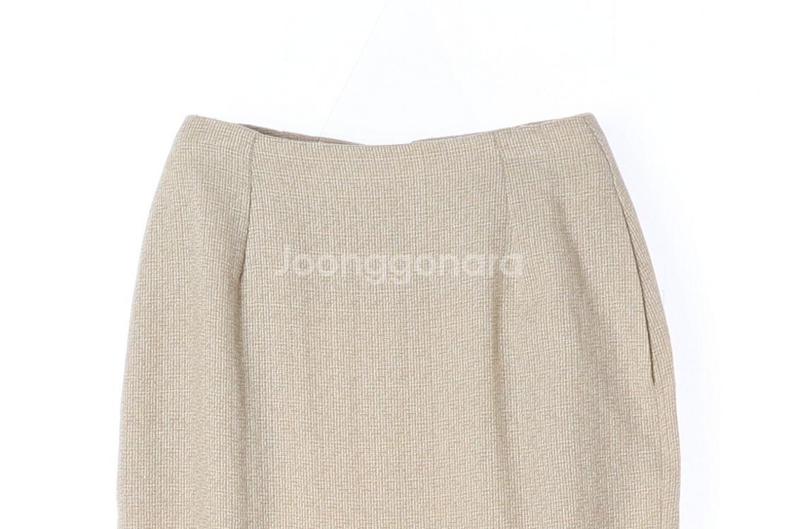 [S]블러썸에이치컴퍼니 베이지 트위드 롱 스커트 셋업 치마--1