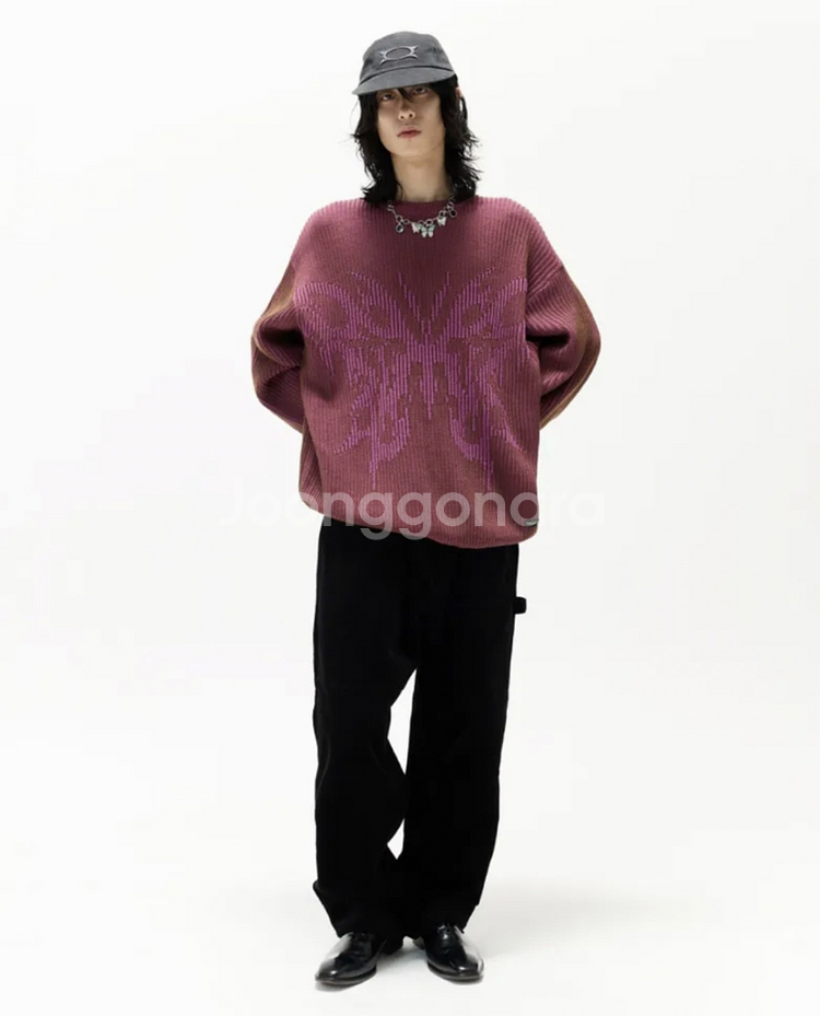 크리틱 버터플라이 니트 스웨터 브라운 M--0