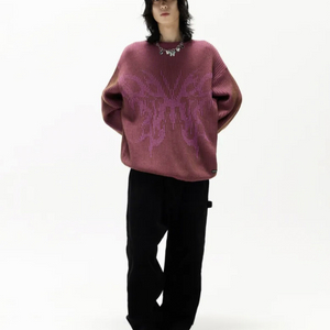 크리틱 버터플라이 니트 스웨터 브라운 M