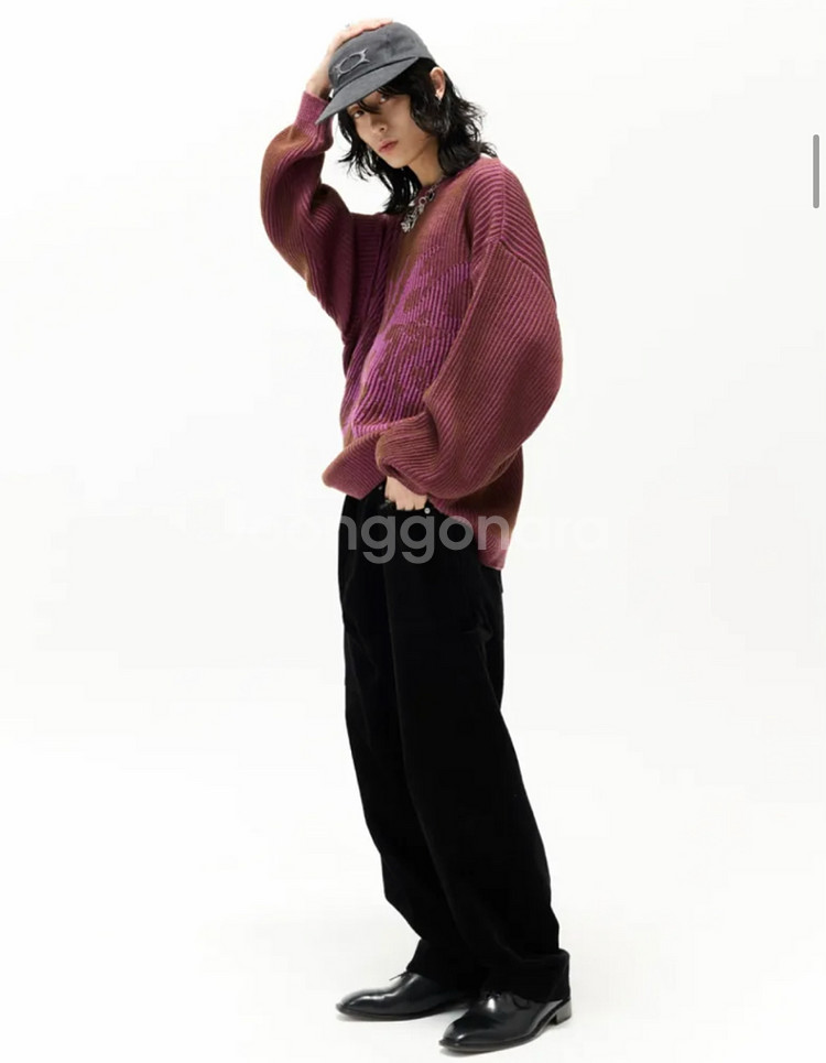 크리틱 버터플라이 니트 스웨터 브라운 M--2