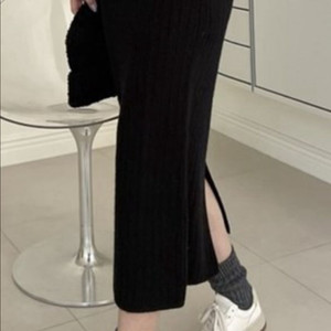 골지 밴딩 치마 롱스커트 총장약71