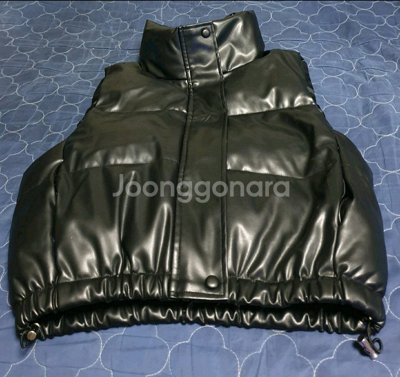 가죽 조끼패딩 블랙 (S)--0