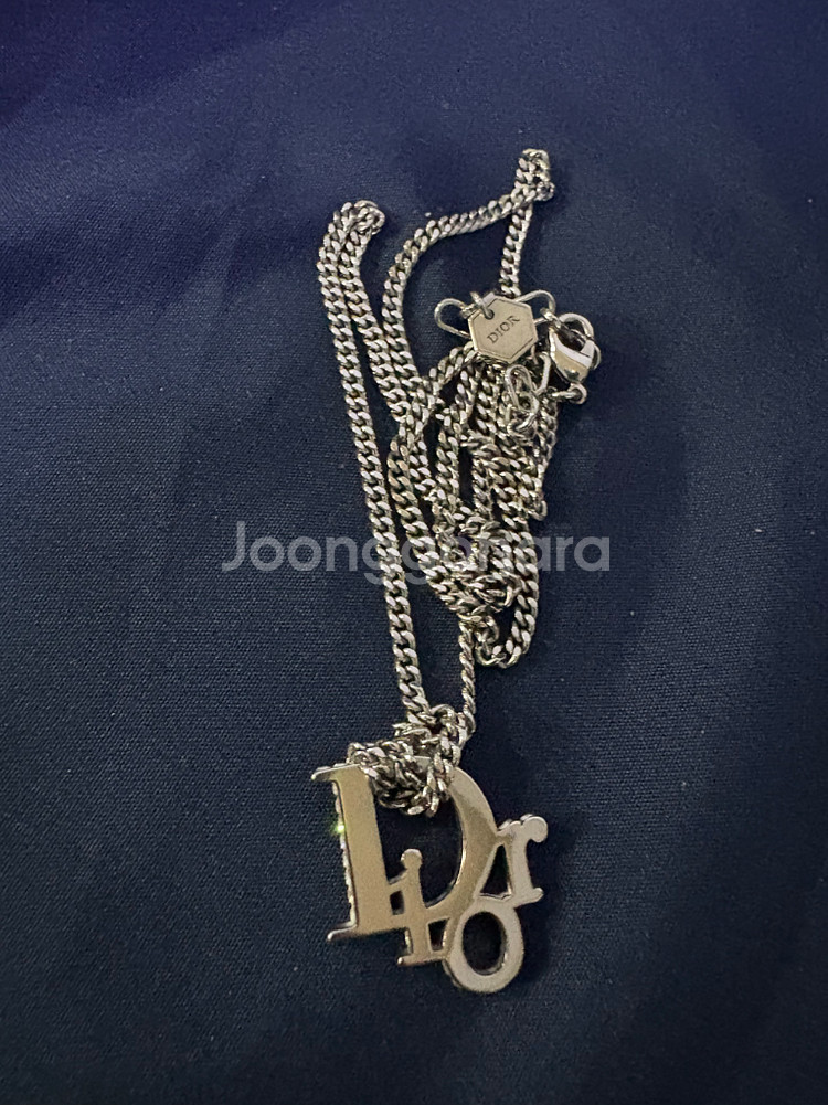 정품 디올 오블리크 팬던트 목걸이--4