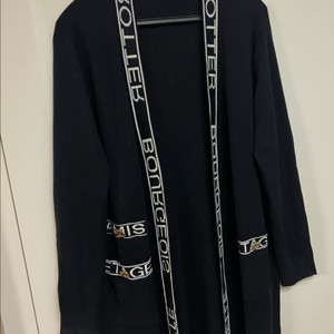 시슬리 SISLEY 금장버튼 배색 레터링 오픈 롱가디건 니트 자켓 타임랑방