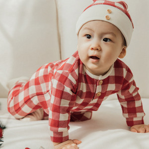 무무즈 체크 롬퍼 _ 크리스마스에디션 (90사이즈)