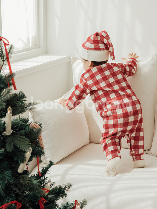 무무즈 체크 롬퍼 _ 크리스마스에디션 (90사이즈)--1